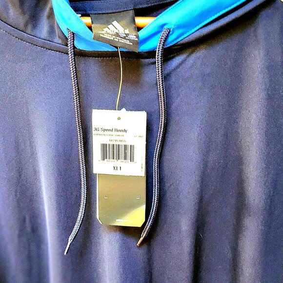 NWT Men Sweatshirt, Athletic Hoody Ad8idas, Basketball SZ XLT 28807 Navy Blue - Picture 3 of 5